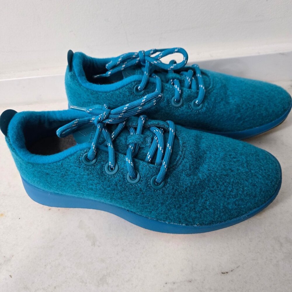 Allbirds Men's Size 9 Wool Runner Mizzle Lace-Up Shoes Turquoise - Picture 7 of 12
